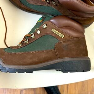 Brown and Olive Green (Beef and Broccoli) classic timberland boots size 14.
